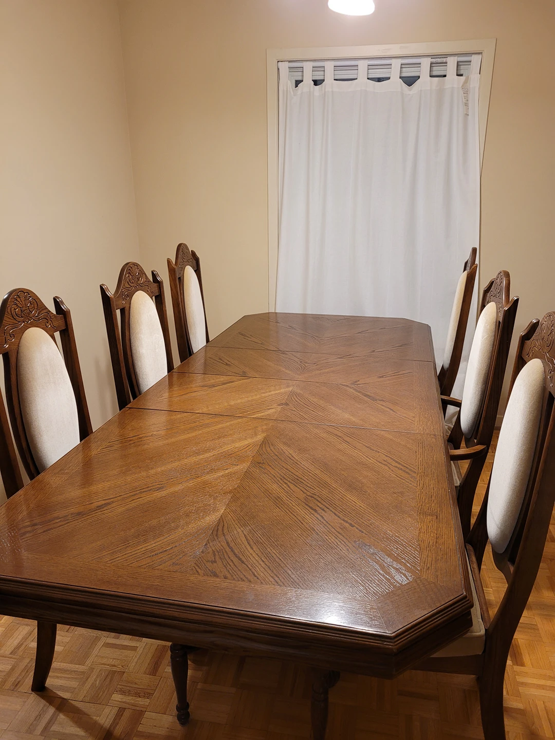 Dinning table, 6 chairs, glass display  cabinet
