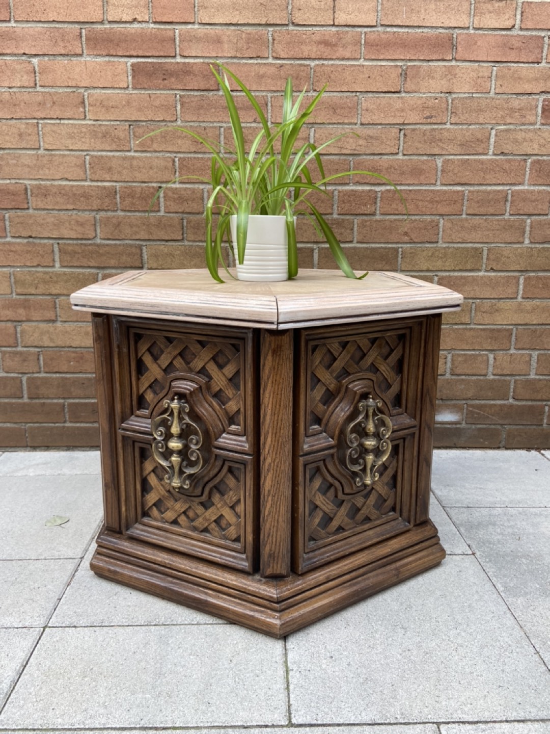 Vintage Solid Wood End Table 