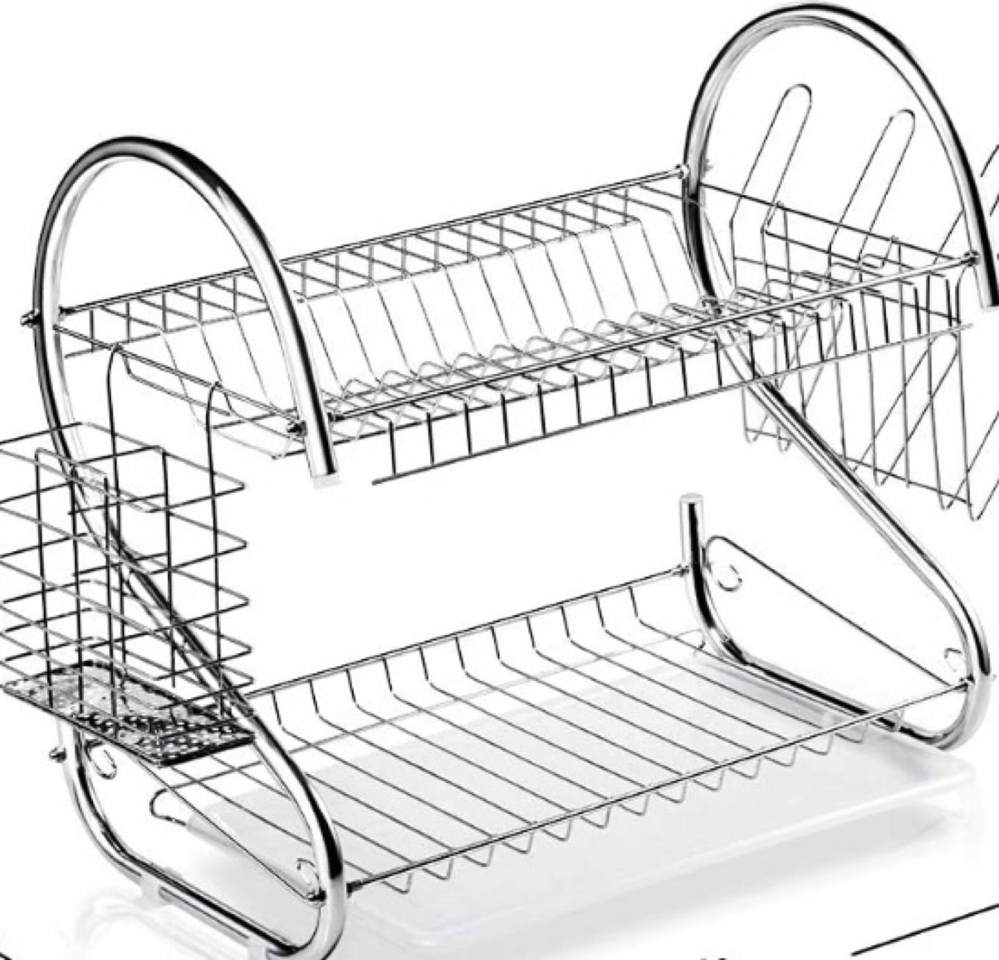 2 tier drain dish rack  thumbnail