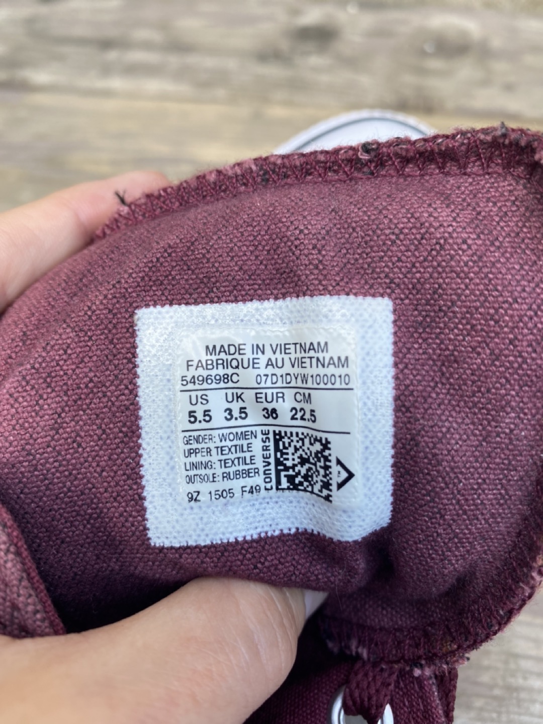 Wine Coloured Converse - Size 36 EUR/5.5 US image indicator(7)