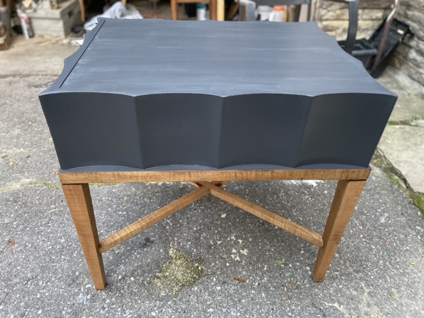 Vintage Solid Wood End Table - photo 2