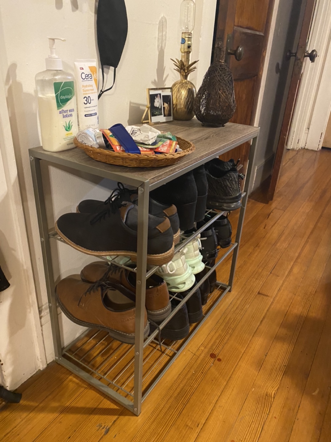 3 Tier Shoe Rack with Wood Top - photo 3