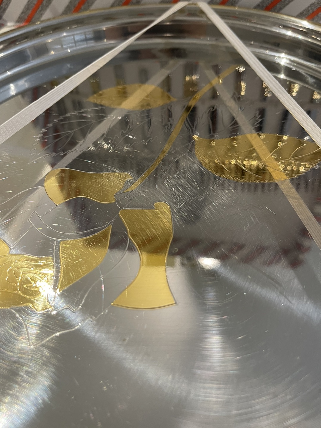 Vintage Freddi F.B.G. Cake and Cutlery set plated with gold image indicator(6)