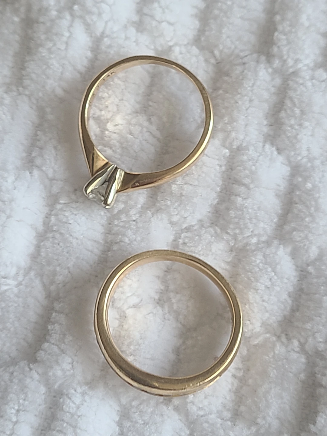 diamond engagement and wedding band - photo 3