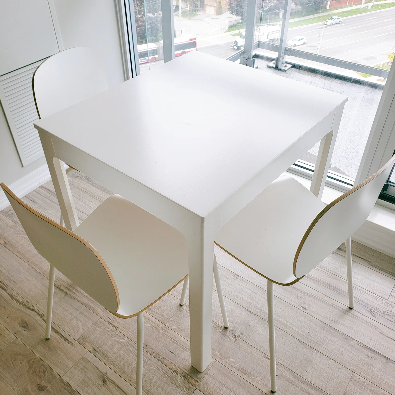 ikea extended dinning table and 3 chairs set