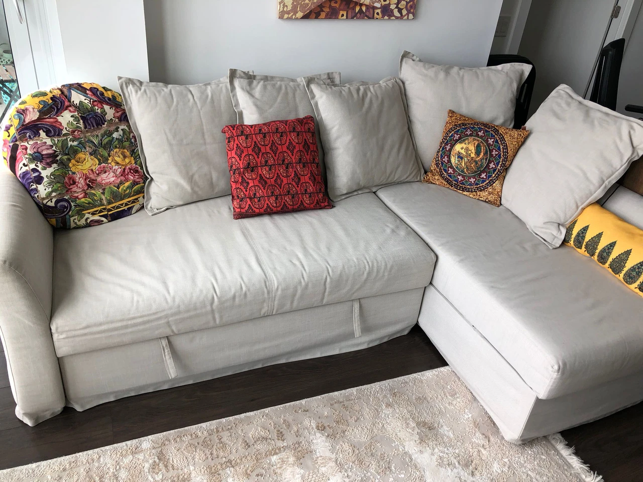 Ikea sectional sofa bed with storage - photo 2