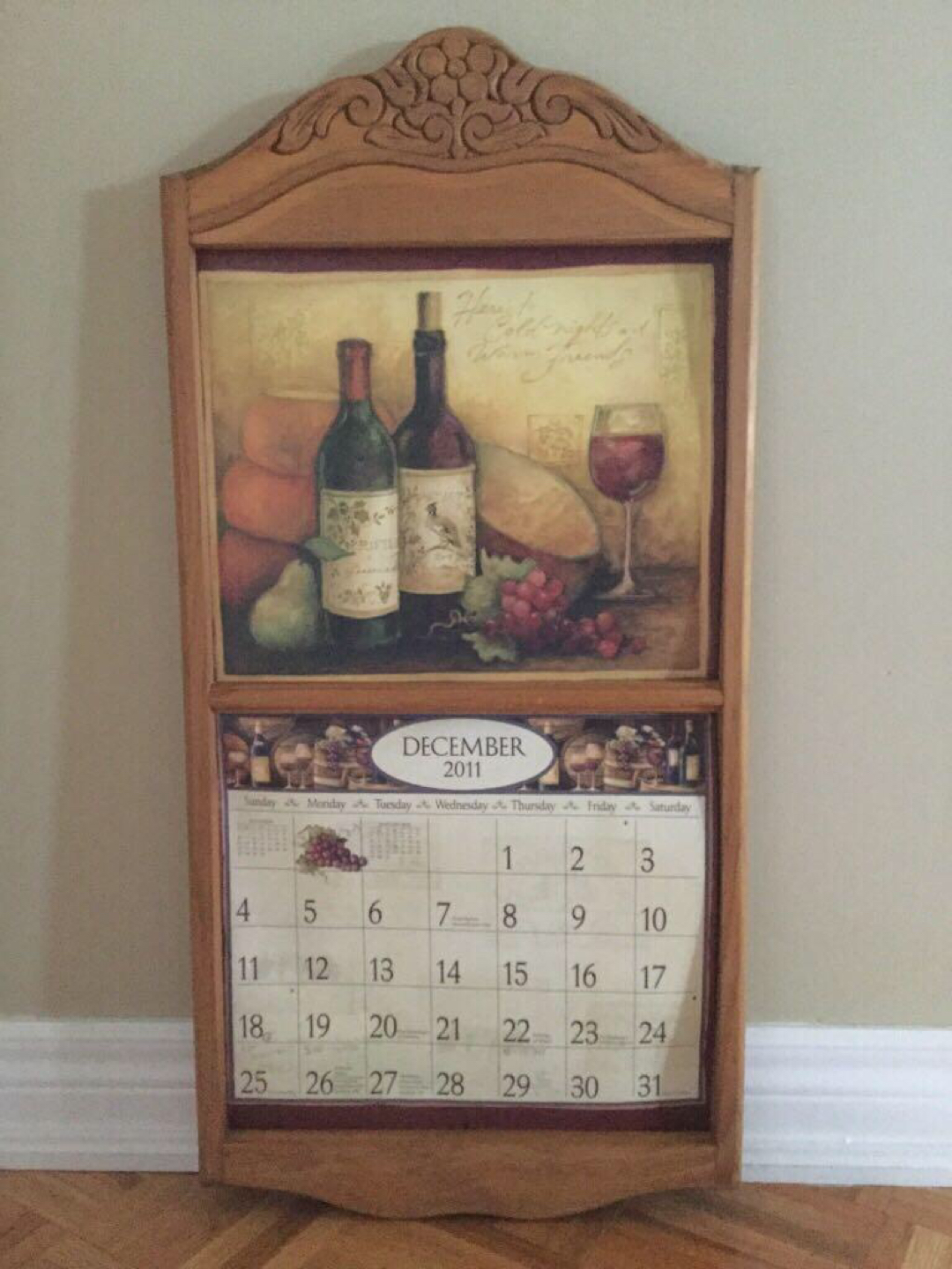 Wooden Calendar Holder Frame 30” tall.14 1/2 “ wide