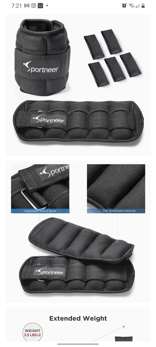 sportneer ankle weights thumbnail
