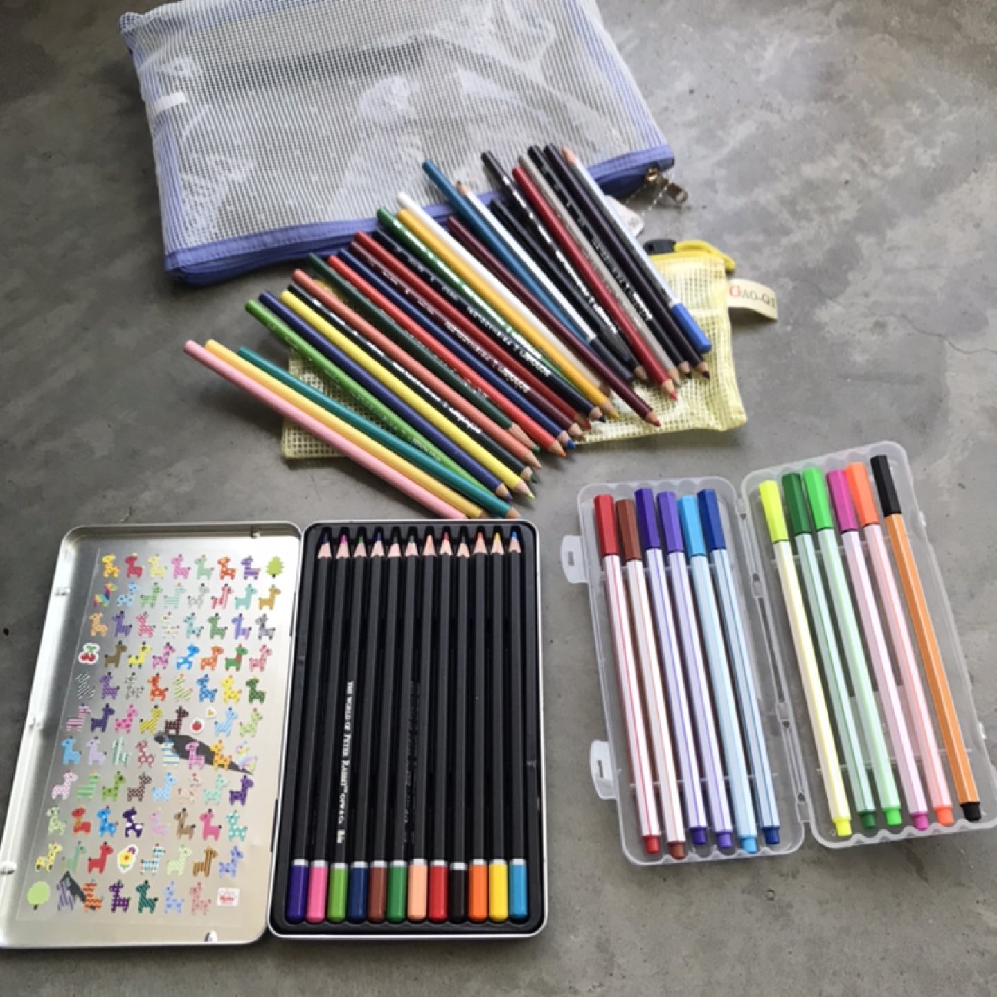 Colored pencils & pens