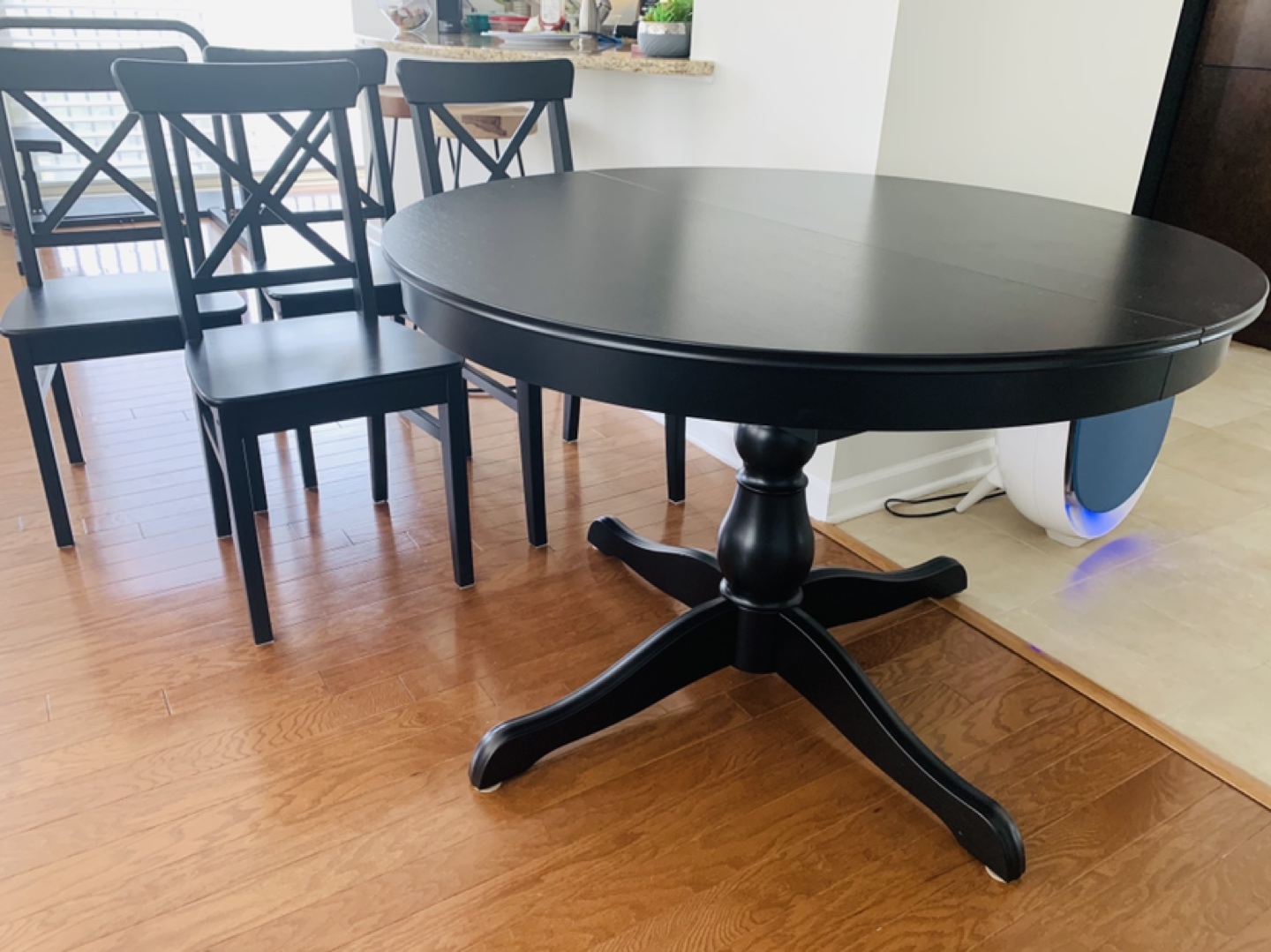 Black Extendable Dining Table + 4 Chairs (30% OF RETAIL PRICE) - photo 3