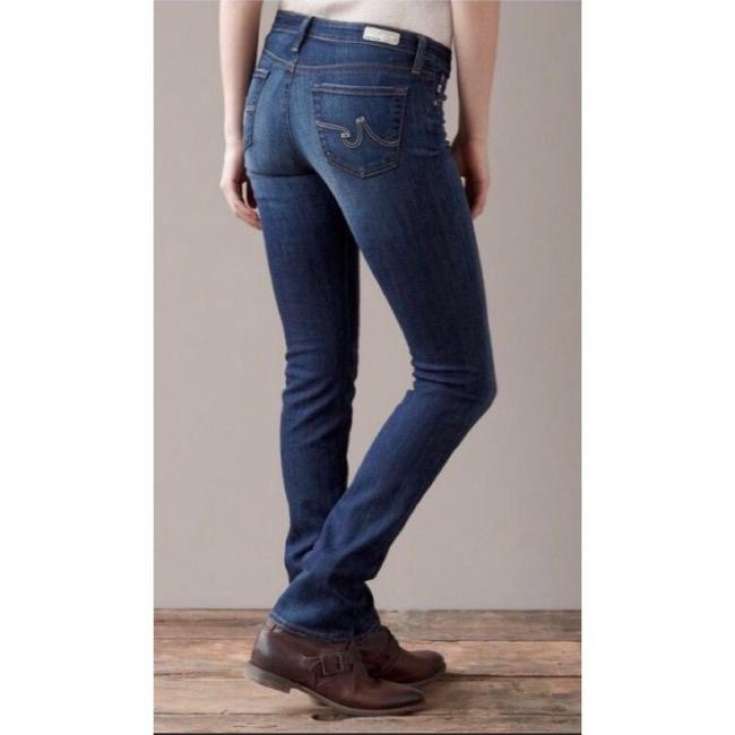 AG premiere skinny jeans women’s 29x33 dark blue wash mid rise  - photo 2