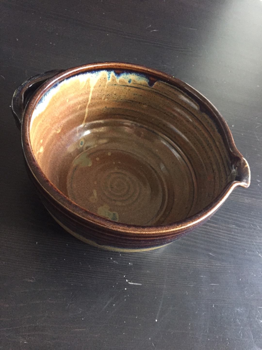 Pottery Bowl with pour spout & handle - photo 2