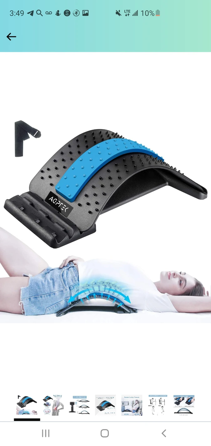 Back Stretcher for Pain Relief, AGPTEK Lumbar Support Lower Back