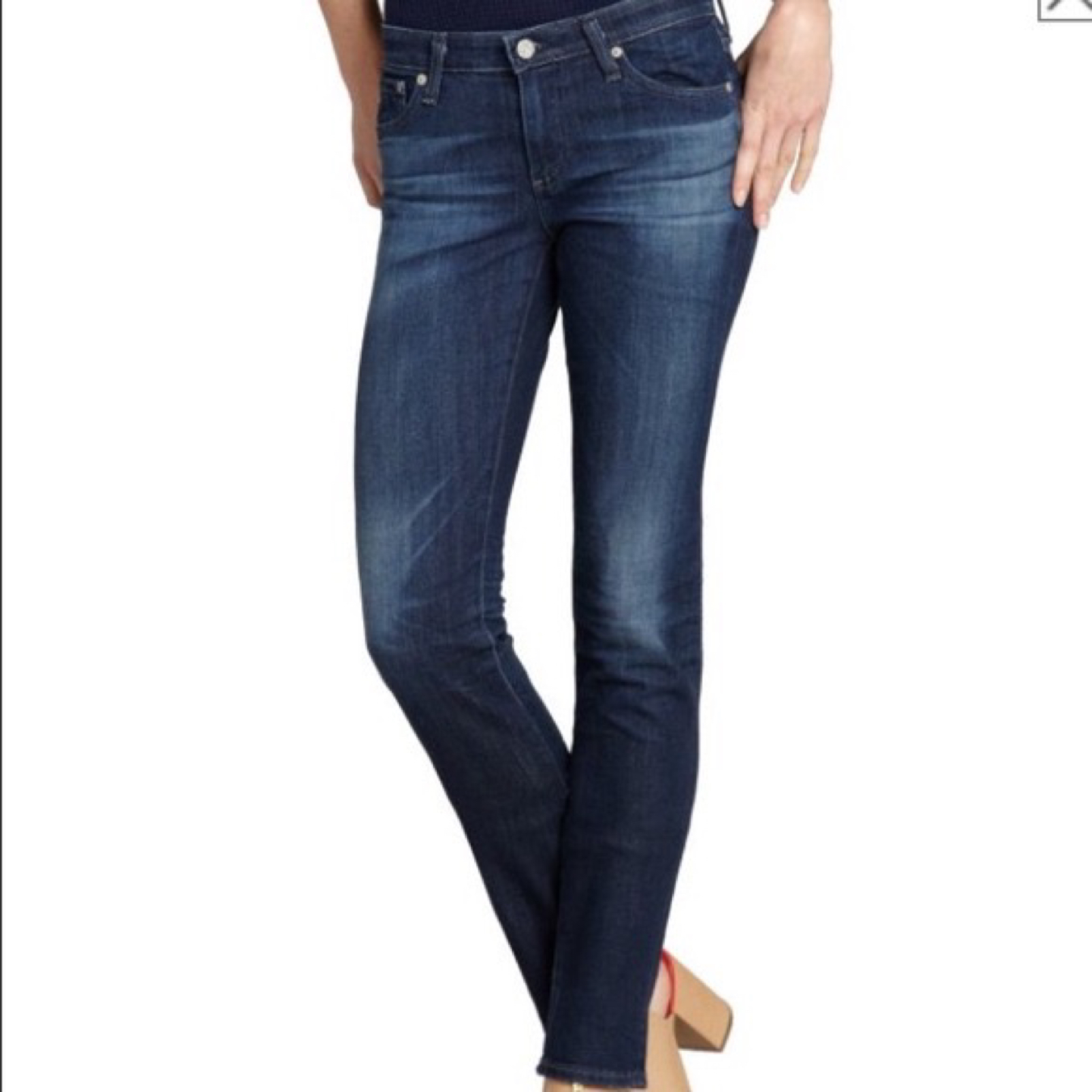 AG premiere skinny jeans women’s 29x33 dark blue wash mid rise  - photo 4