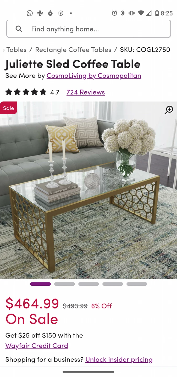 Wayfair coffee table