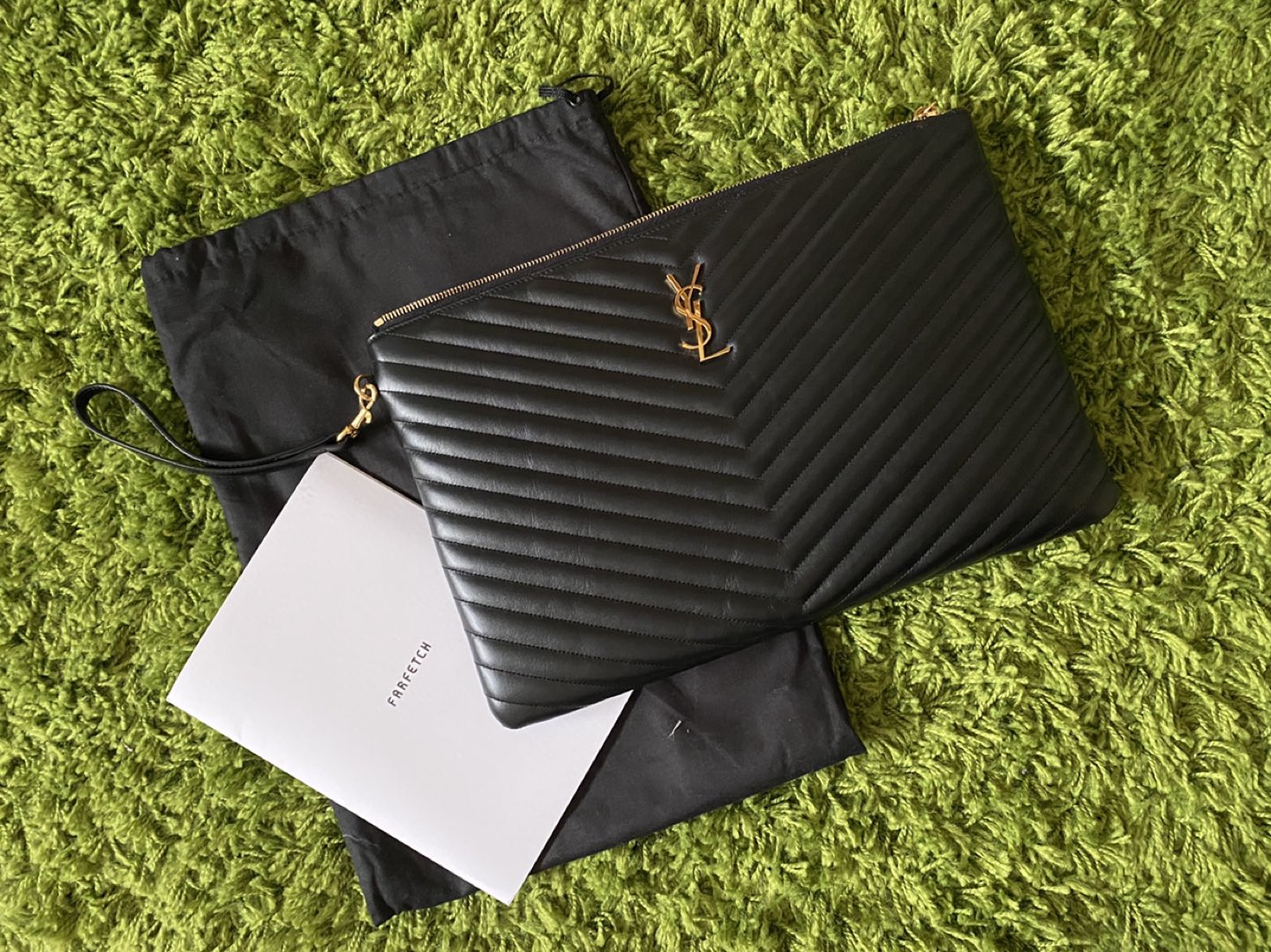 Saint Laurent Classic Monogram Wristlet Pouch thumbnail