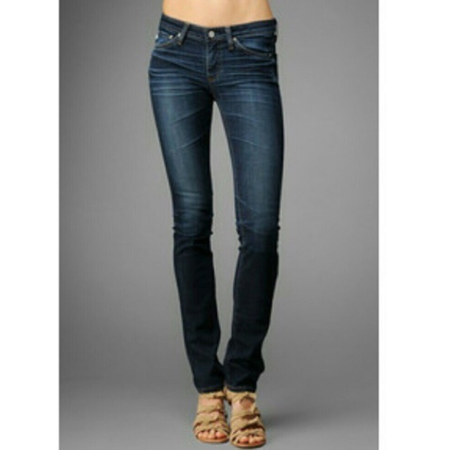 AG premiere skinny jeans women’s 29x33 dark blue wash mid rise  - photo 3