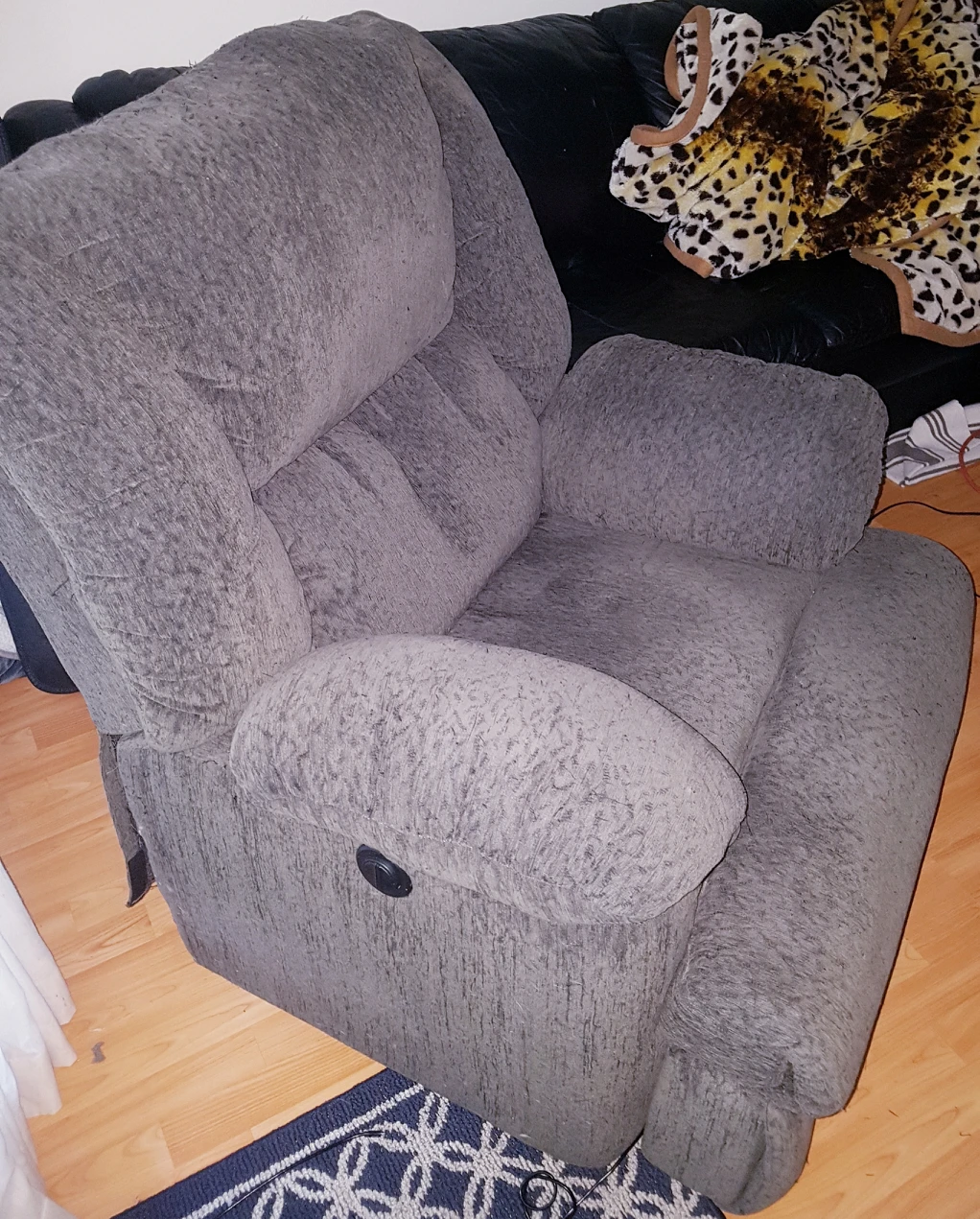 Very Comfortable Grey Power Recliner