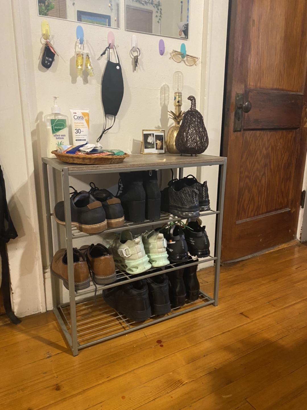 3 Tier Shoe Rack with Wood Top