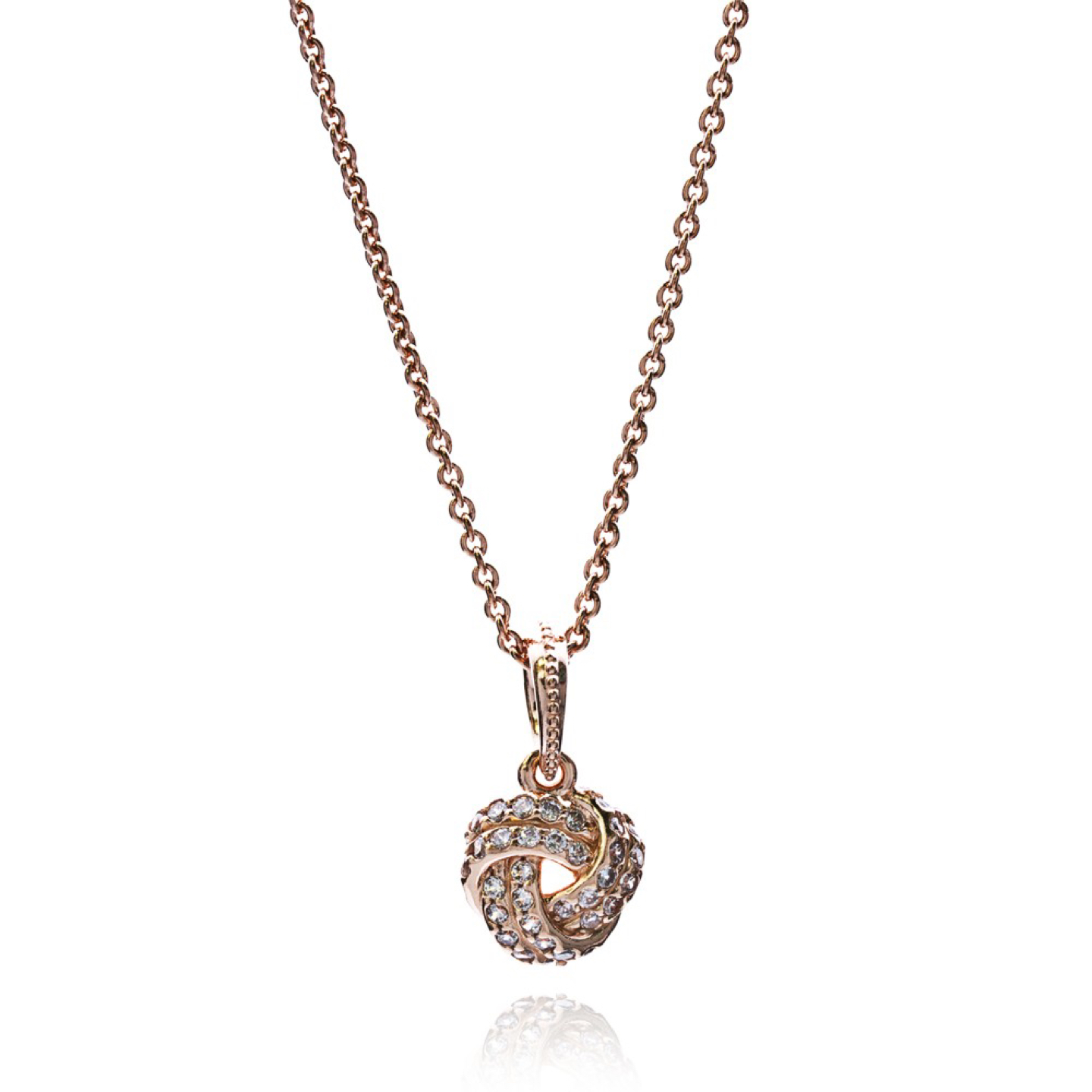 Pandora Rose Sparkling Love Knot Pendant Necklace with Box thumbnail
