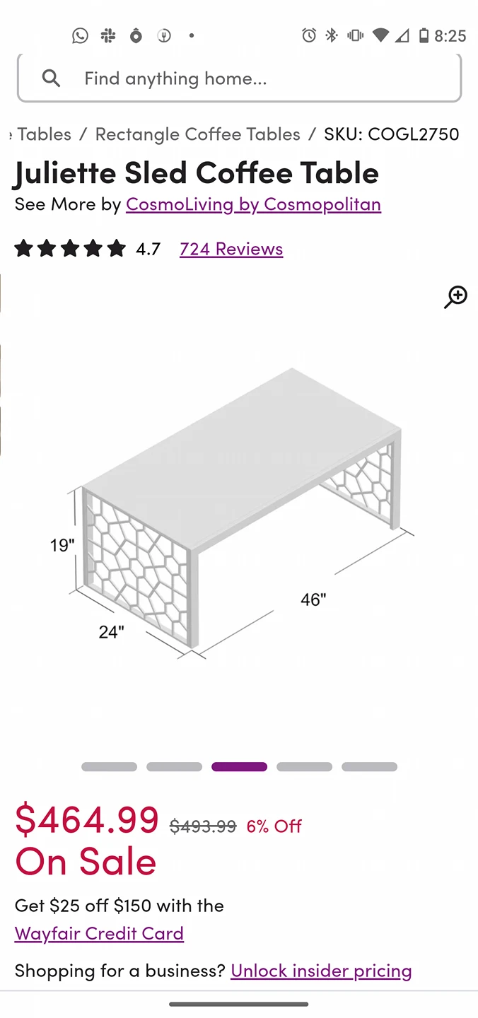 Wayfair coffee table - photo 2