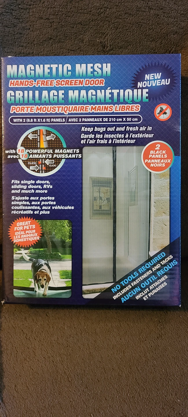 Magnetic mesh door