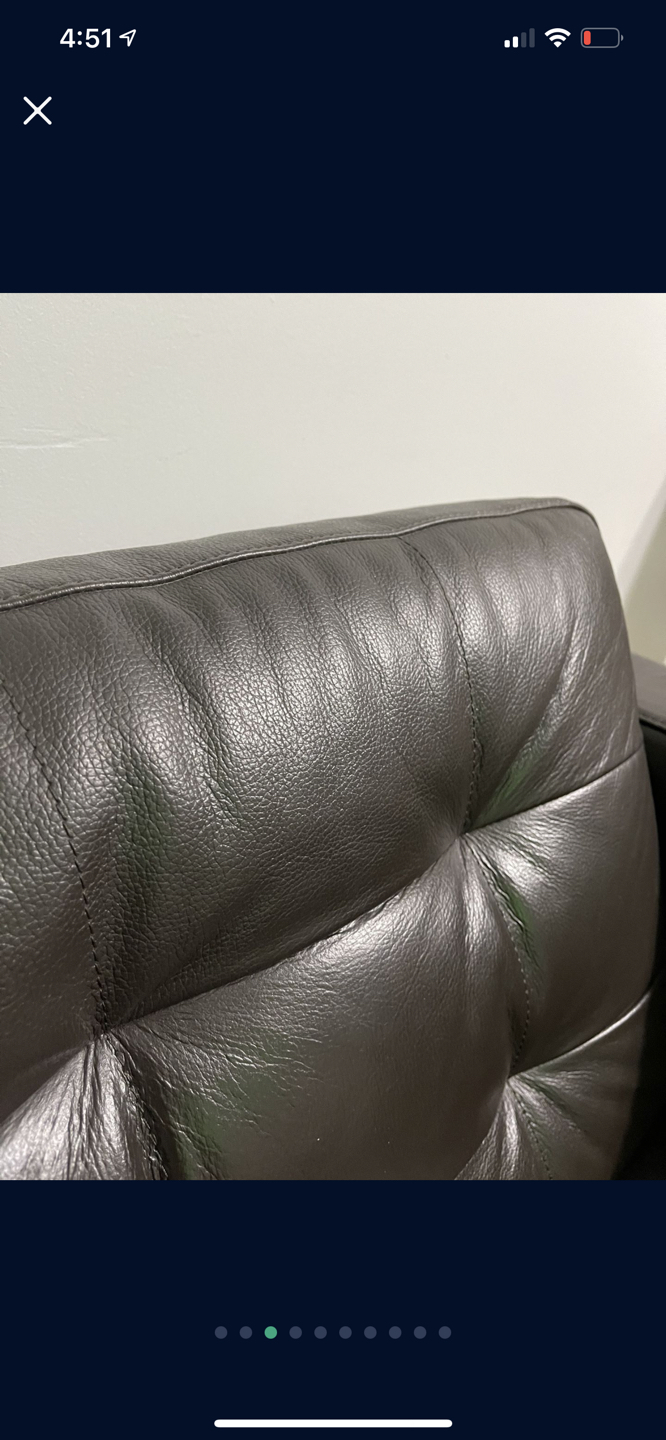 Morabo leather loveseat sofa landskrona with matching ottoman  - photo 2