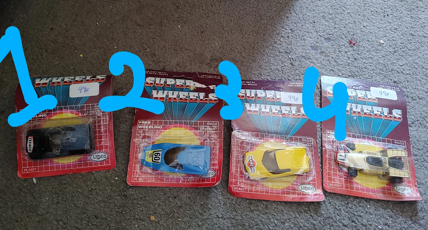 Vintage 4 Toy Cars Set-still in the packages-ages 3+ thumbnail