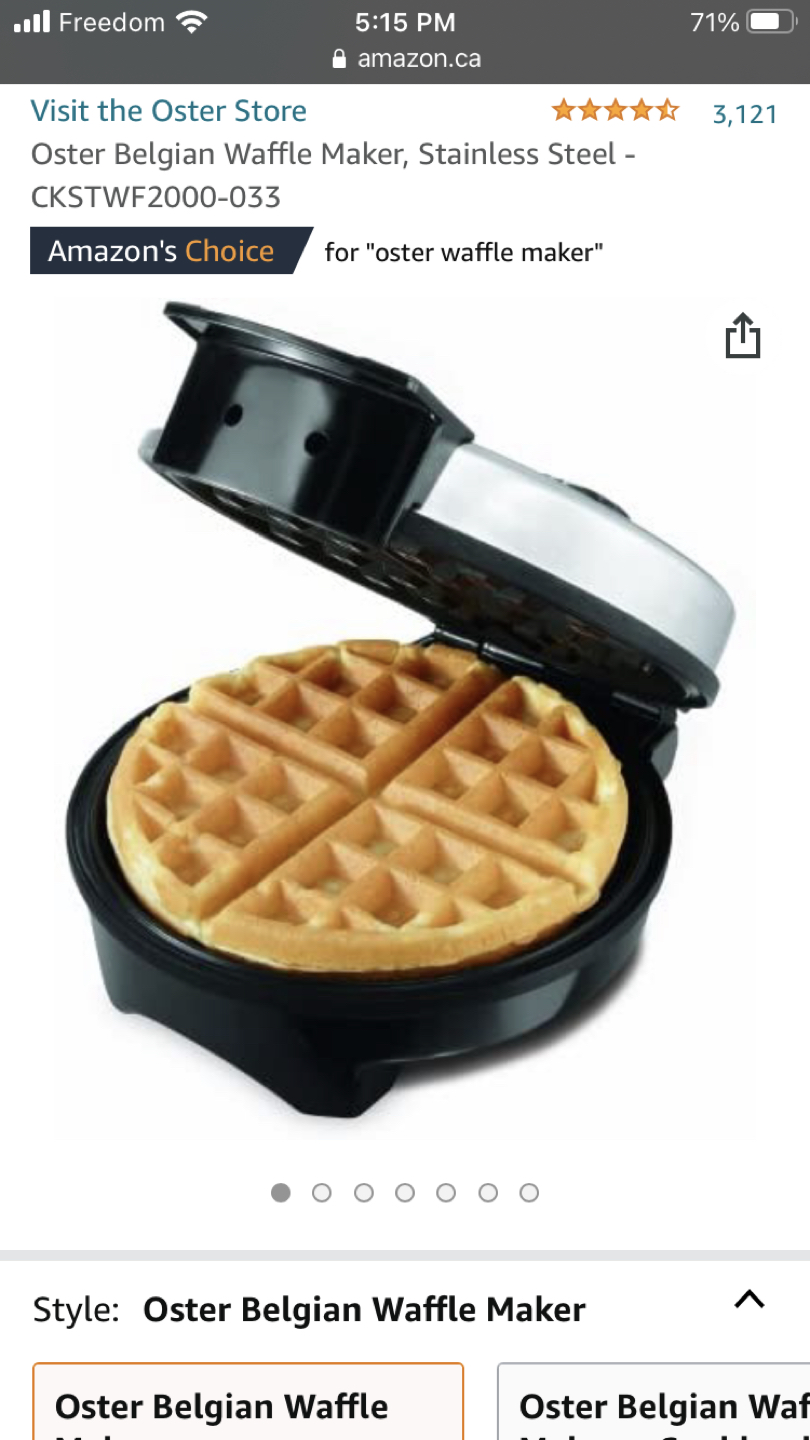 Oster waffle maker