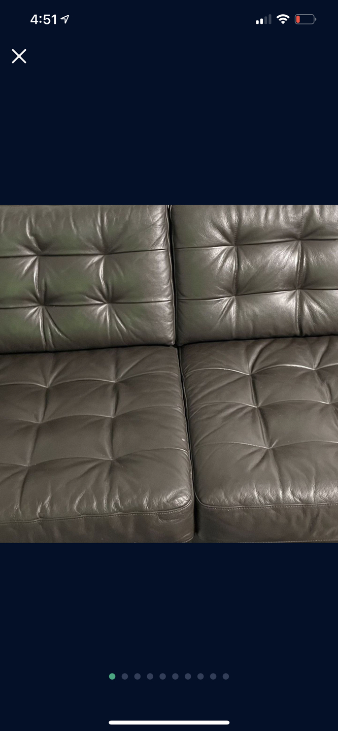 Morabo leather loveseat sofa landskrona with matching ottoman 