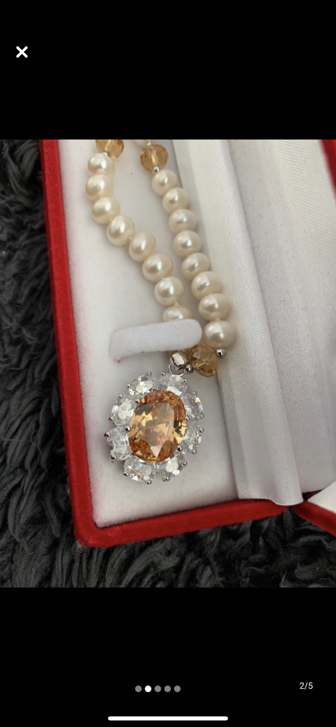 Faux Pearl Necklace and Earrings - photo 2