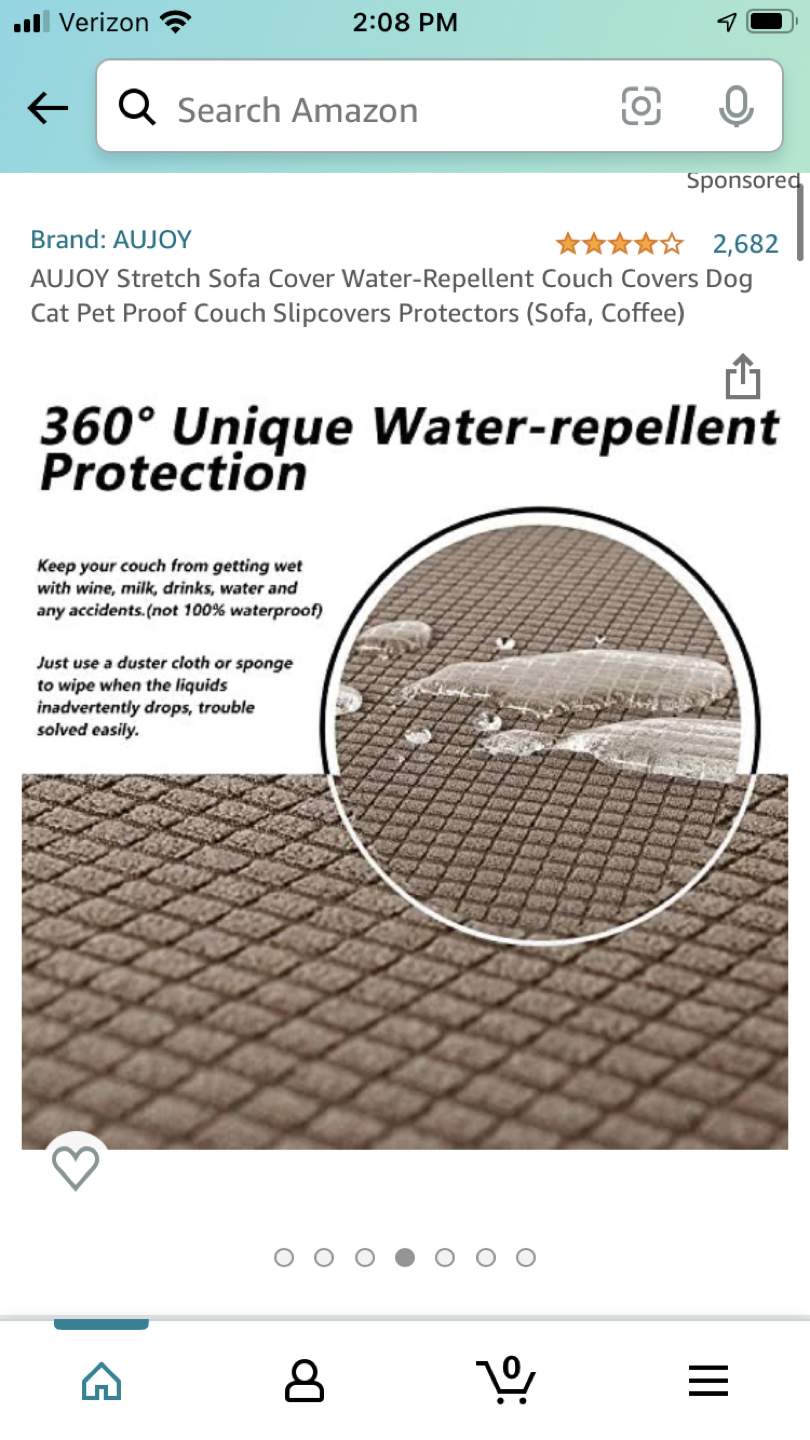 Water repellent coffee color loveseat cover - photo 2