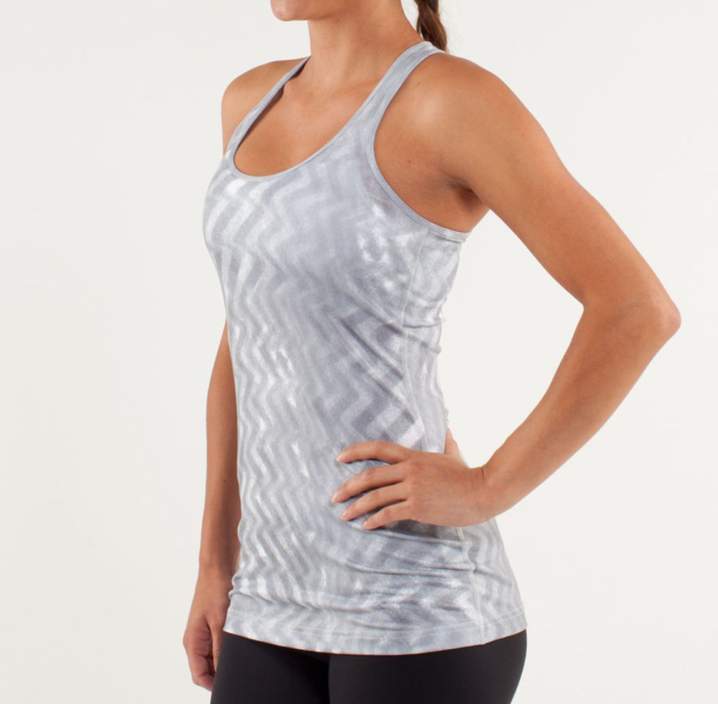Lululemon cool racerback tank top grey and white - photo 2