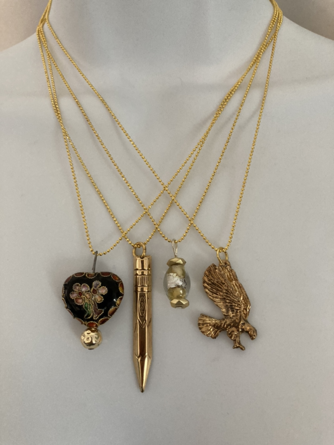 Gold pendants with 18k gold plated necklace - photo 2