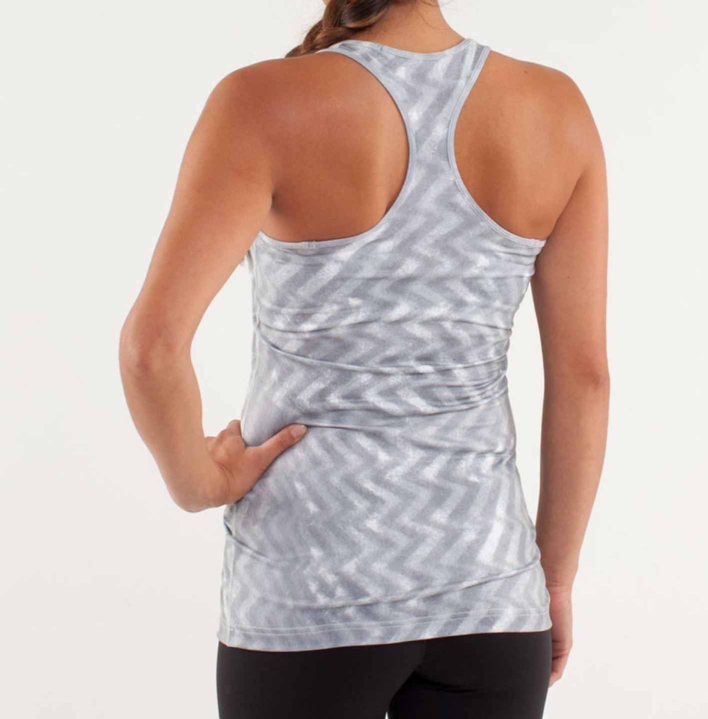 Lululemon cool racerback tank top grey and white - photo 3