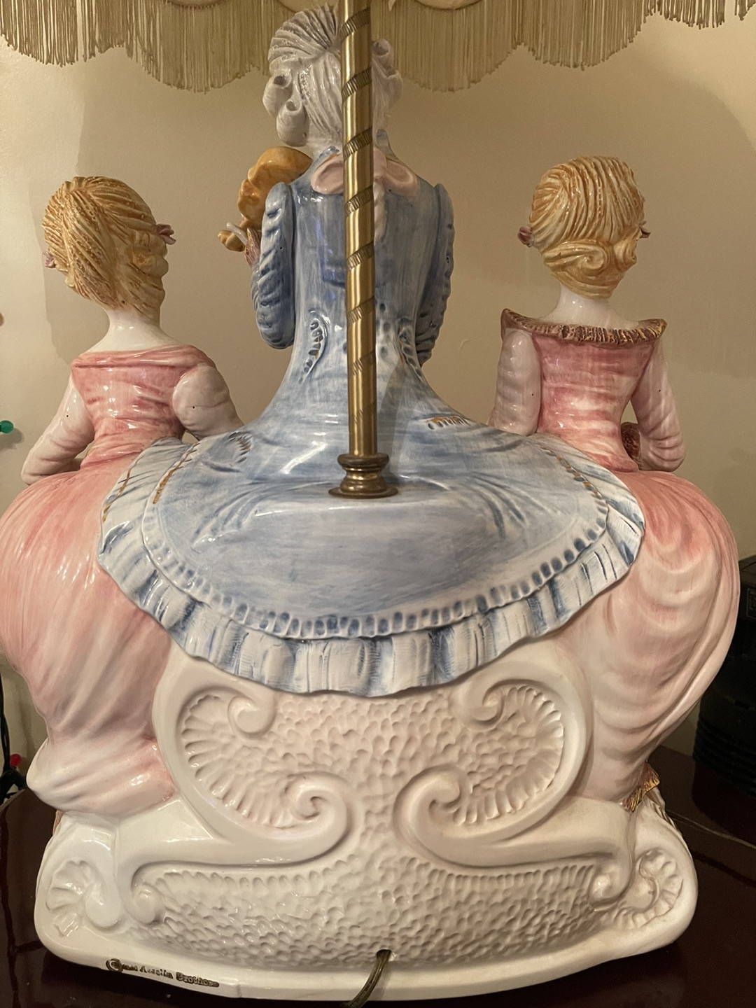 Antique Azzolin Brothers Musicians Capodimonte Lamp - photo 4