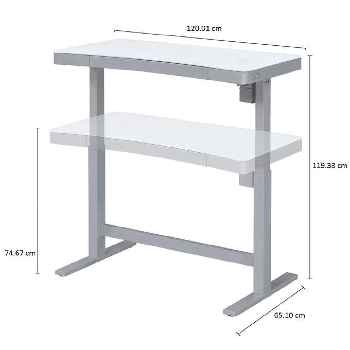 Brand new Modern White Adjustable Height Desk - photo 2