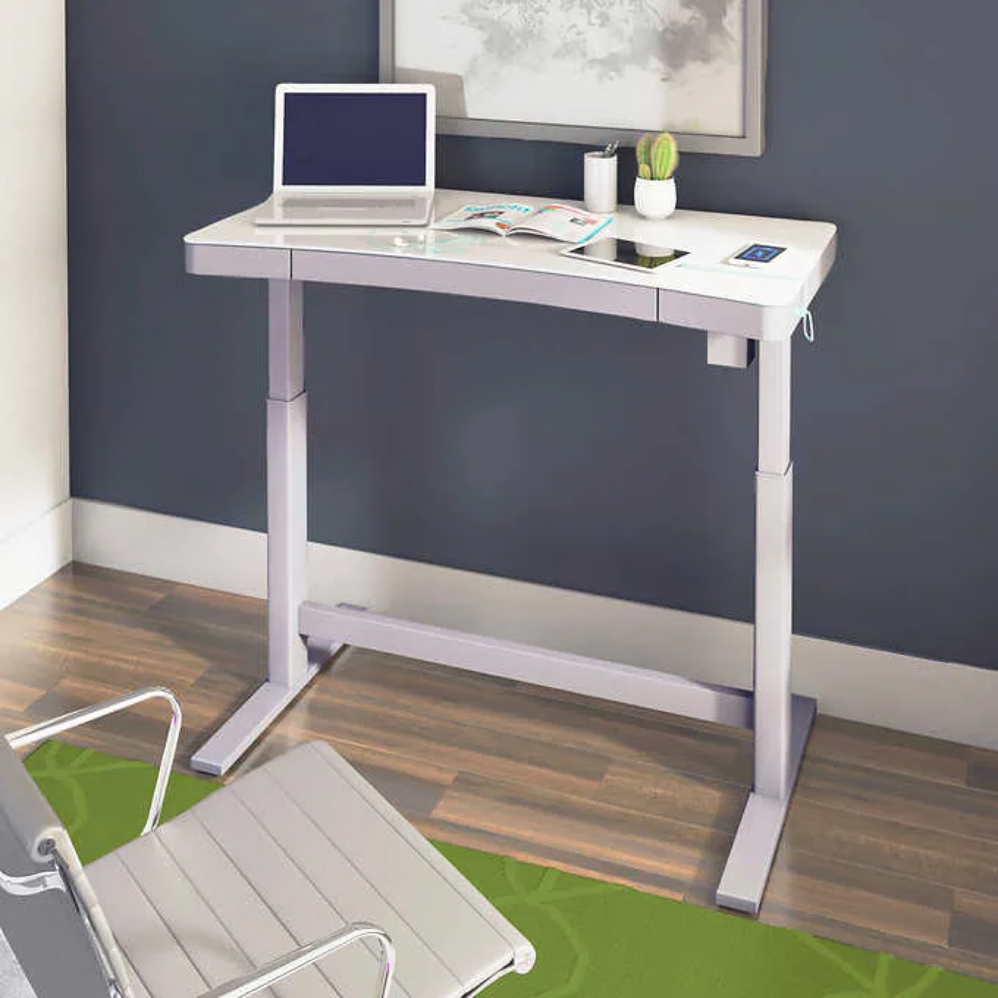 Brand new Modern White Adjustable Height Desk