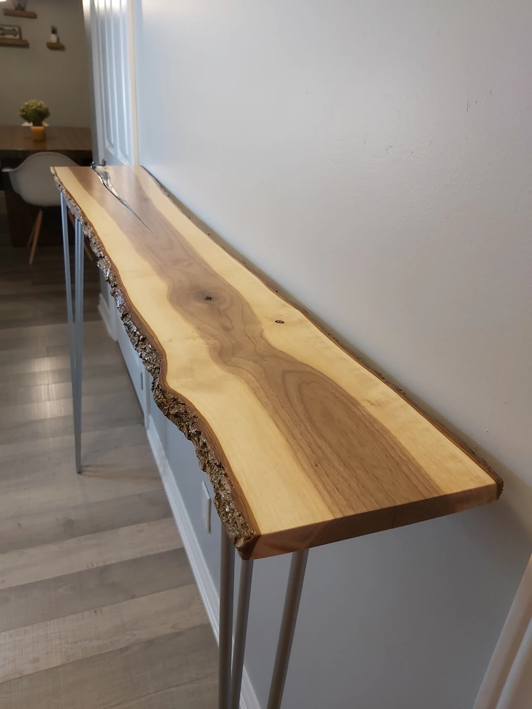 Live Edge Console Table With Resin thumbnail