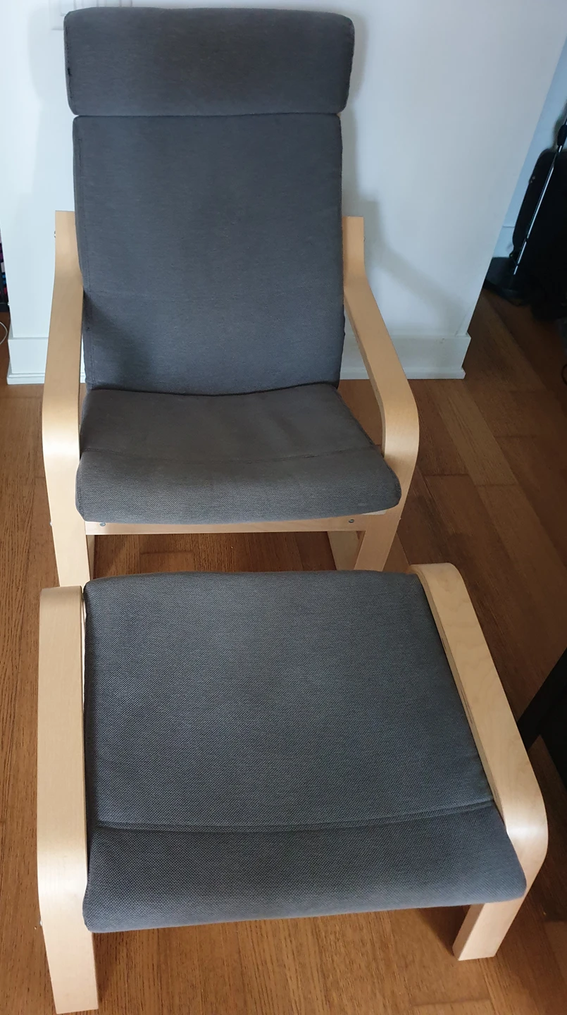 Ikea Poang ArmChair and Footstool thumbnail