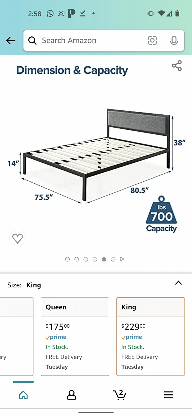 Zinus bedframe (king) - photo 4
