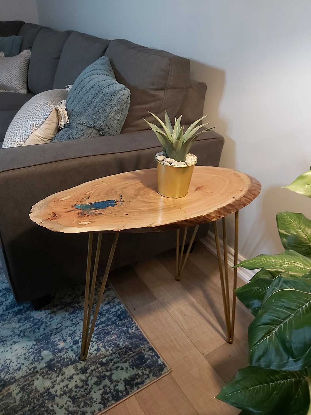 Live Edge Side Table With Resin thumbnail