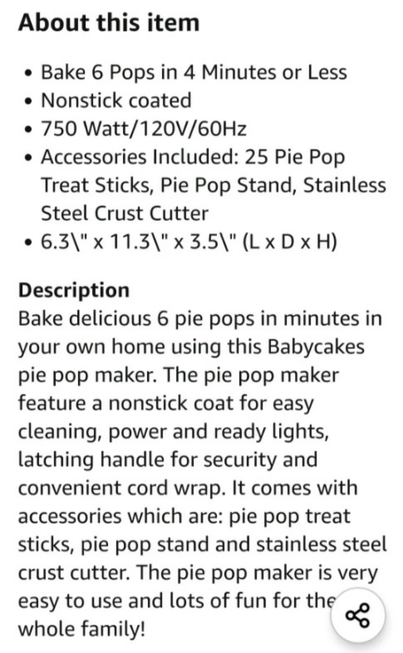 NEW Babycakes Pie Pop Maker image indicator(3)
