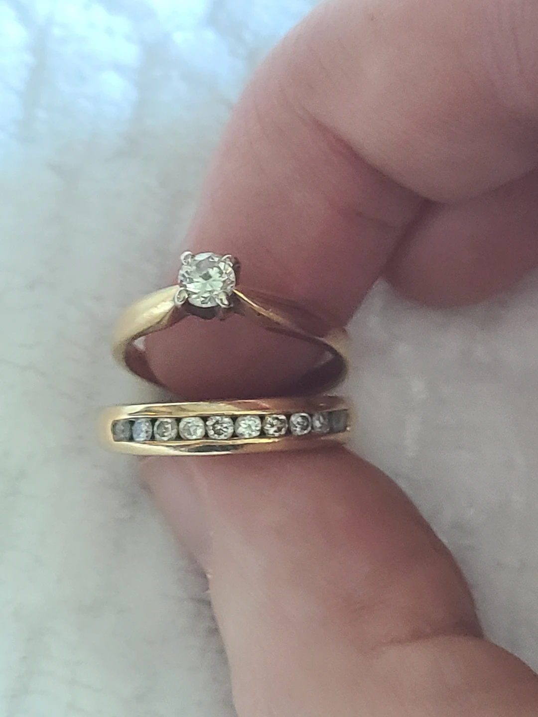 diamond engagement and wedding band - photo 2