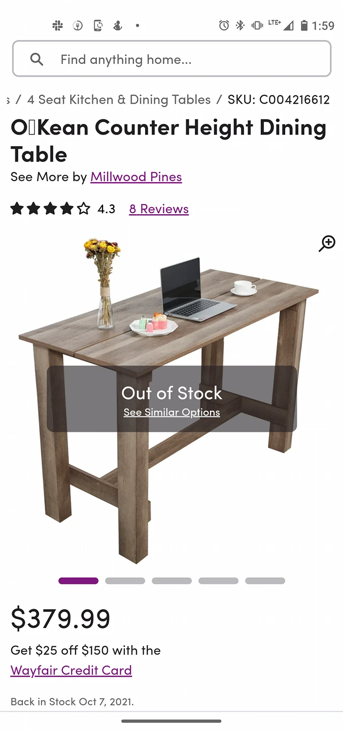 counter height dining table - photo 2