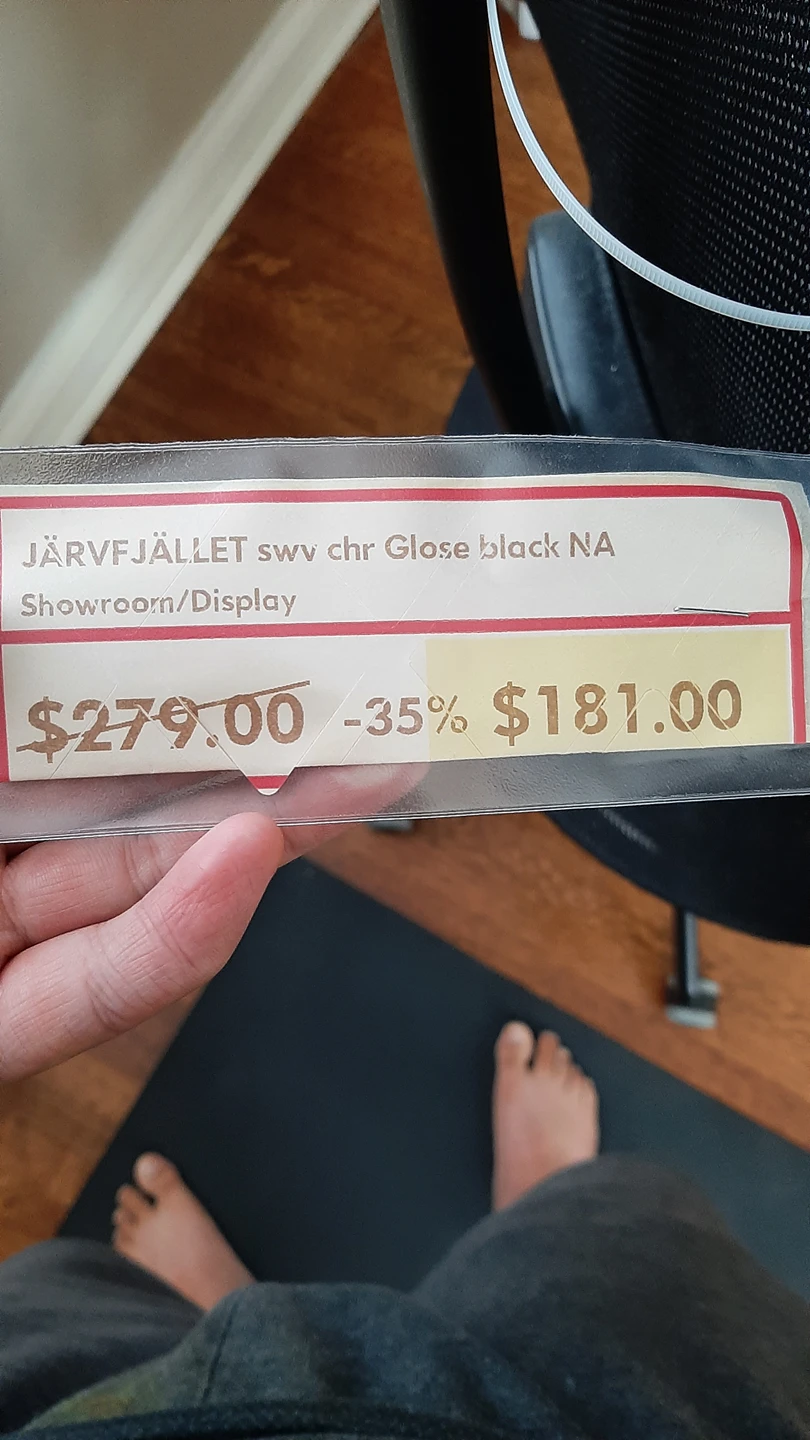 black IKEA rotated office chair Jarvf Jallet - photo 2
