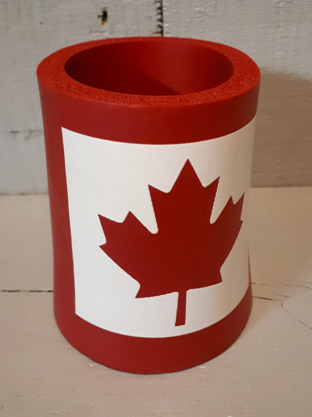Canada flag foam beer pop can cooler thumbnail