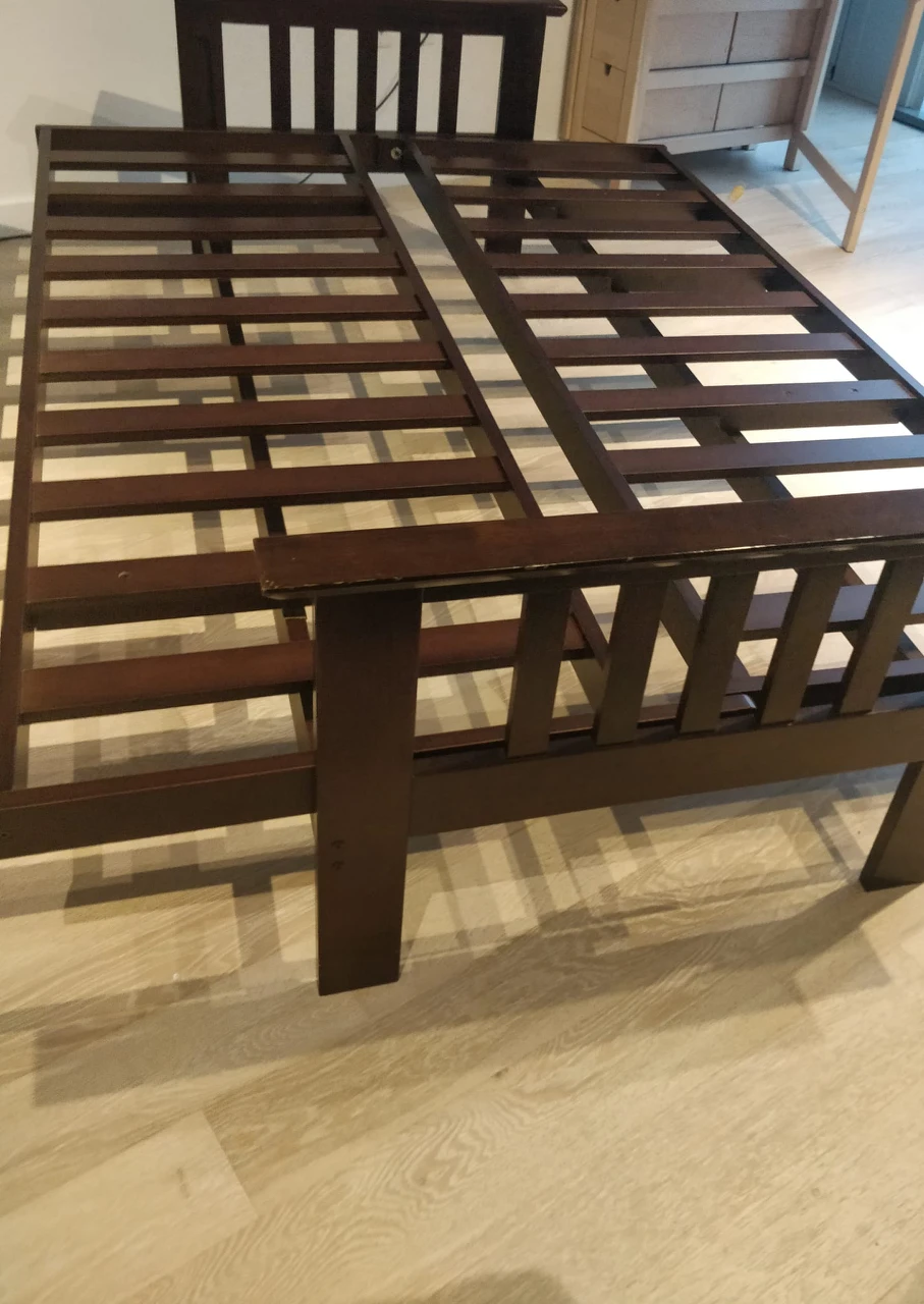 Beautiful wooden Futon convertible to a bed