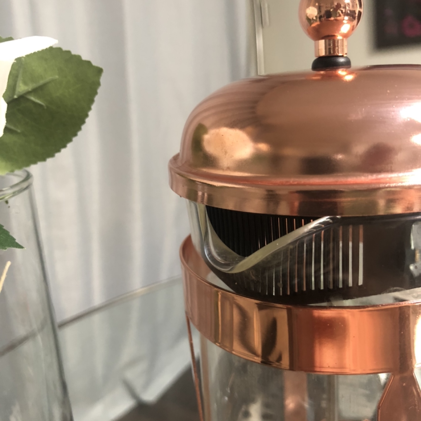 Rose Gold Coloured Glass French Press - photo 2