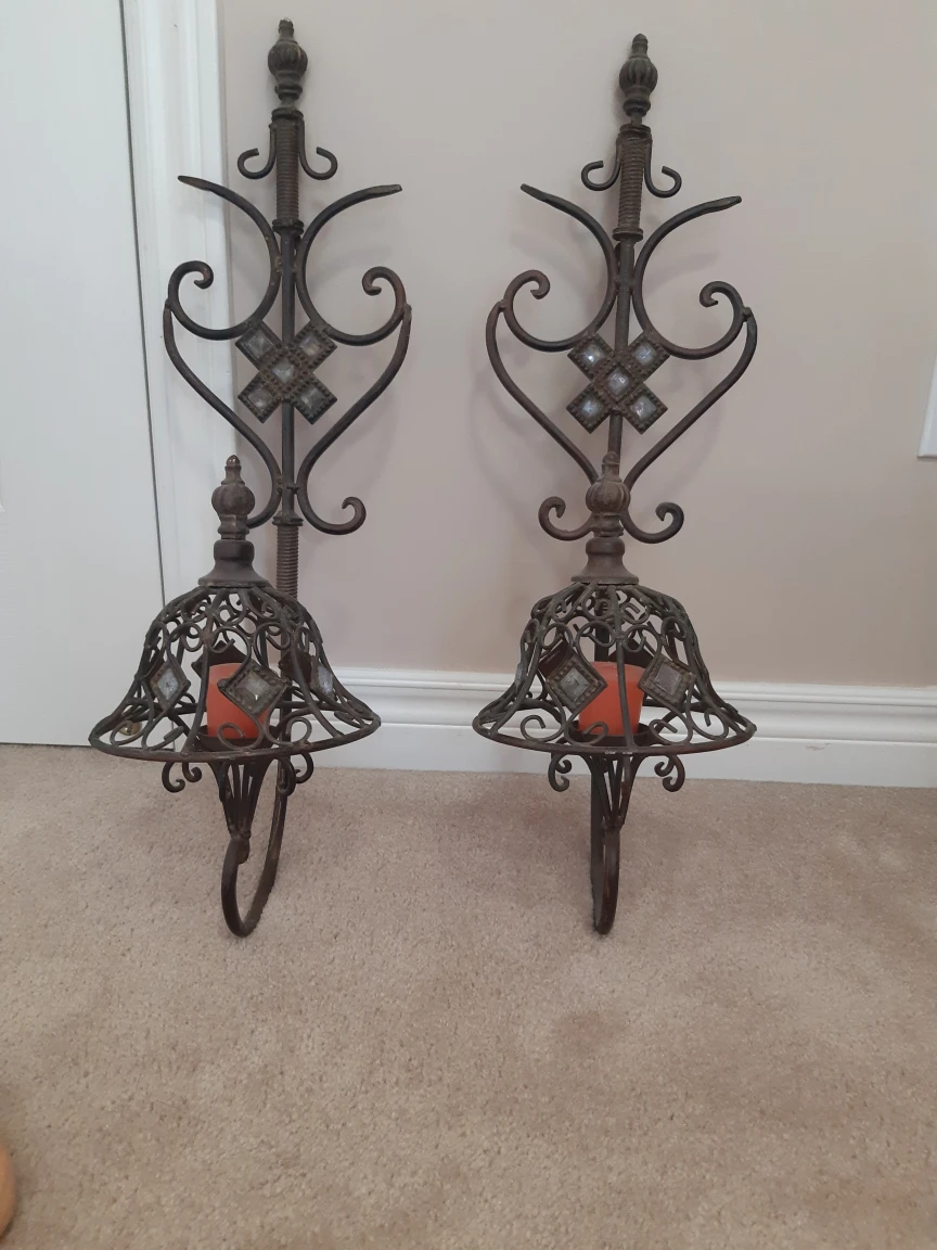 large metal  wallcandle holders
